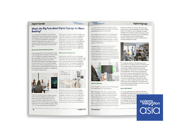 SIA DECEMBER 2020-What’s the Big Fuzz about Digital Signage for Room Booking?