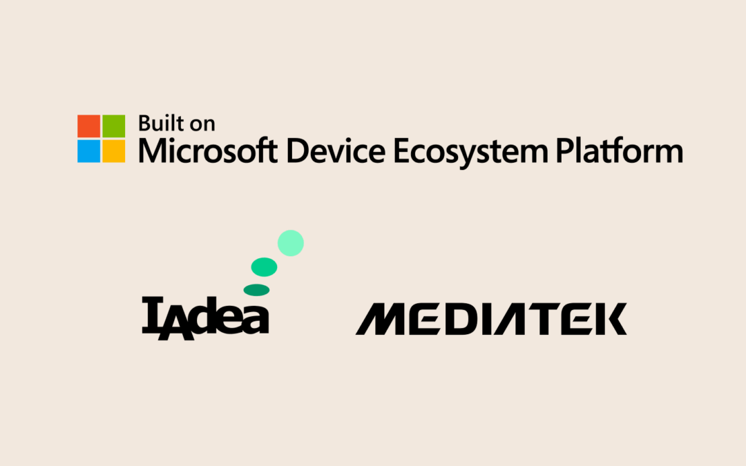 IAdea and MediaTek logos shown with Microsoft Device Ecosystem Platform branding